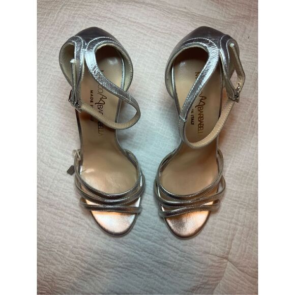 New Marco Barbabella Silver Ankle Strap Stilettos - Picture 3 of 9